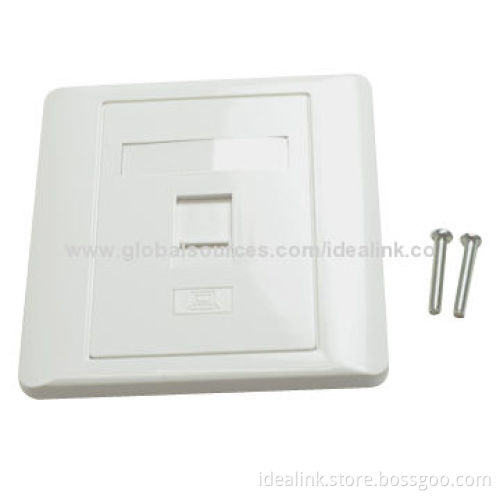 UK Style Faceplate, Made of PC or ABS Materials, Two Mounting Screws, One Ports, UL Approval